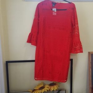 Red Alfani  lace shift dress